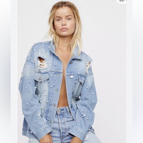 Free People Sunday Funday Trucker Jacket - Picture 1 of 4